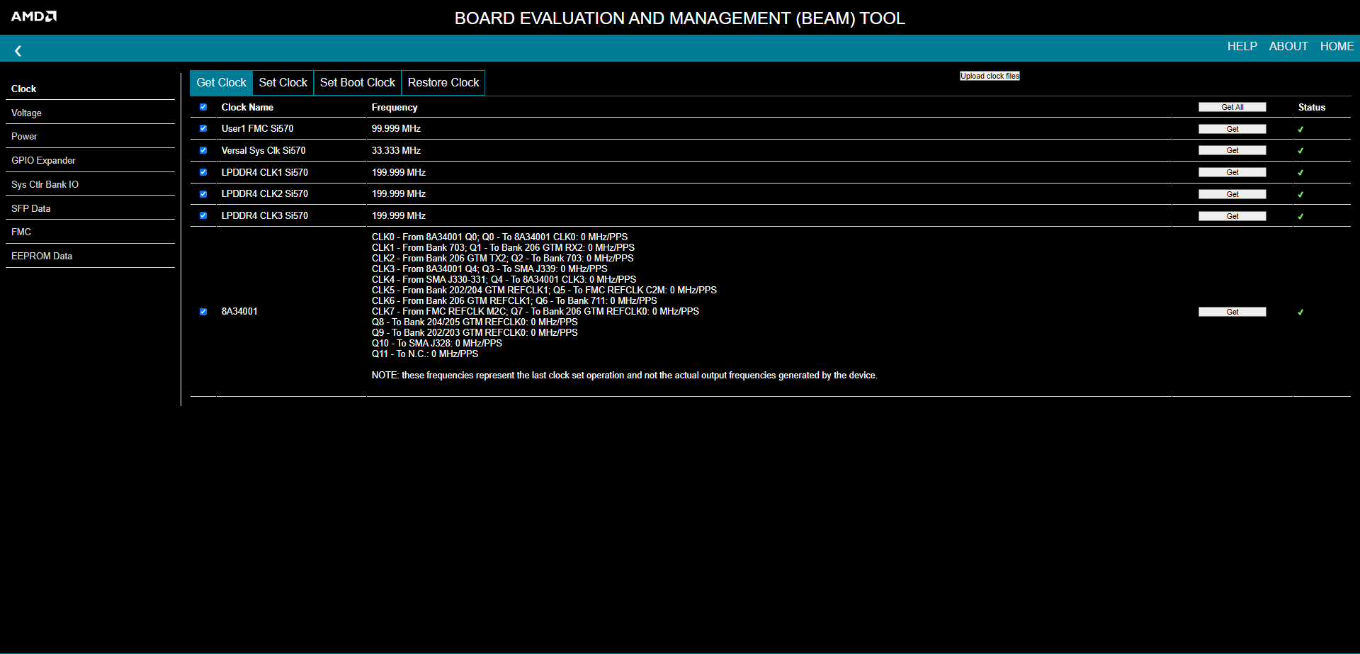 BEAM Clock Setting Adjustments