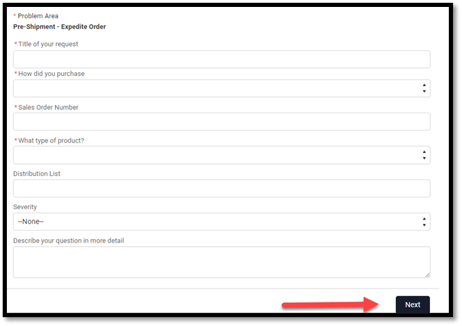 How to create an Order-Support Case