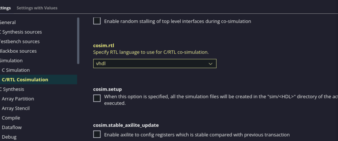 000037332 - C/RTL co-simulation wave debug does not work with VHDL setting