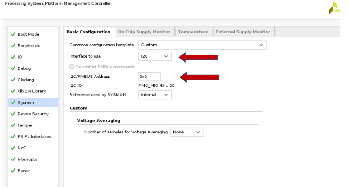 Using I2C or PMBus with the Versal Sysmon