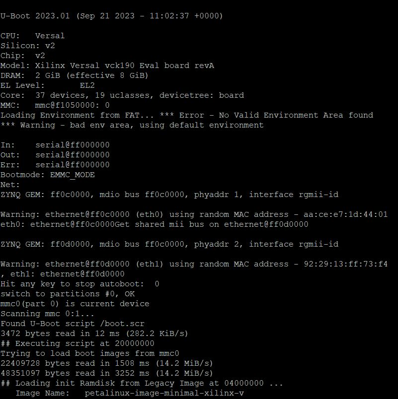 Versal Advanced use-case: eMMC RAW Boot