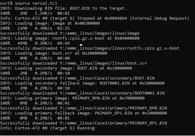 Versal Advanced use-case: eMMC RAW Boot