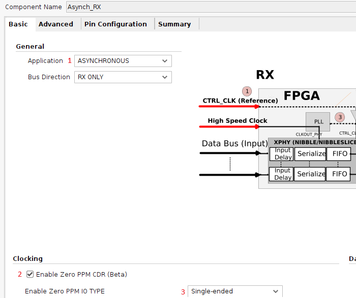 000037426 - 2024.2 Advanced I/O Wizard - 异步零 PPM CDR 单端 I/O 导致不可布线