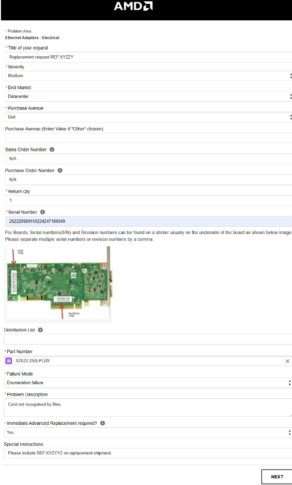 How To Create an RMA Support Case for Ethernet Adaptors
